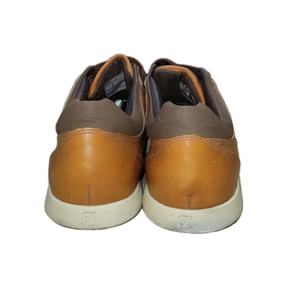 Footjoy FJ Contour Casual Men's Golf Shoes Size 11 Brown Leather Spikeless 54212
